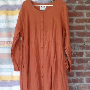 Flax button dress